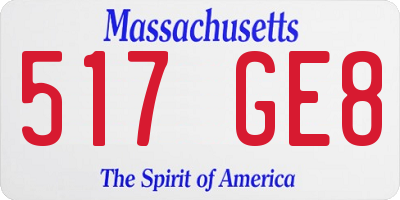 MA license plate 517GE8