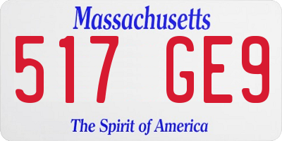 MA license plate 517GE9
