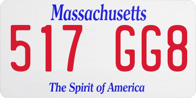 MA license plate 517GG8