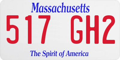 MA license plate 517GH2