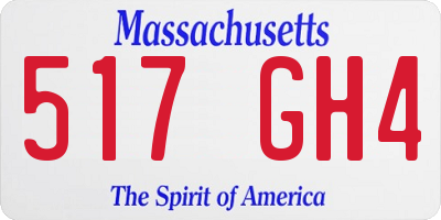 MA license plate 517GH4