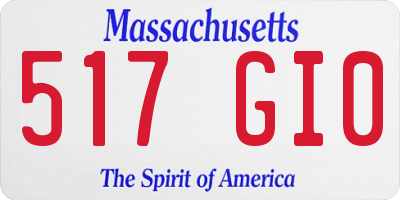 MA license plate 517GI0