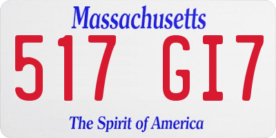 MA license plate 517GI7