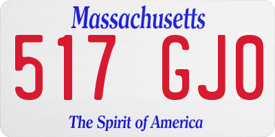 MA license plate 517GJ0