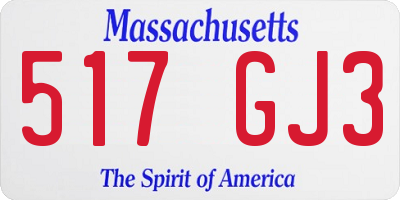 MA license plate 517GJ3