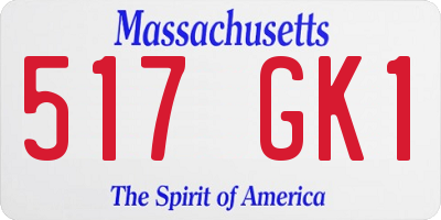 MA license plate 517GK1