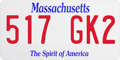 MA license plate 517GK2