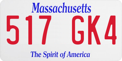 MA license plate 517GK4