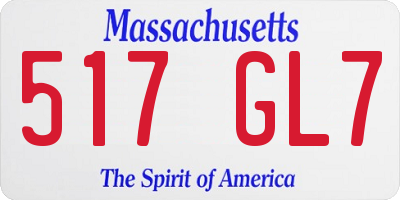 MA license plate 517GL7