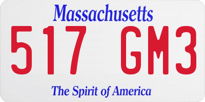 MA license plate 517GM3