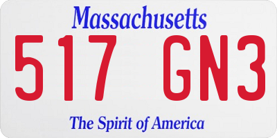 MA license plate 517GN3