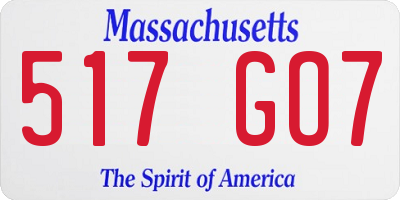 MA license plate 517GO7