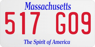 MA license plate 517GO9