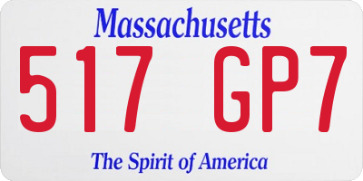MA license plate 517GP7