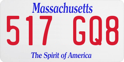 MA license plate 517GQ8