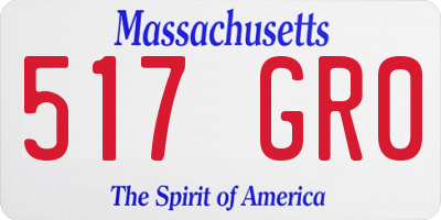 MA license plate 517GR0