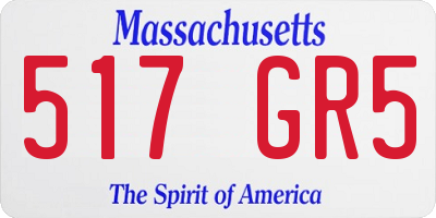 MA license plate 517GR5