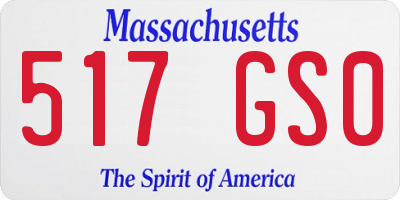 MA license plate 517GS0