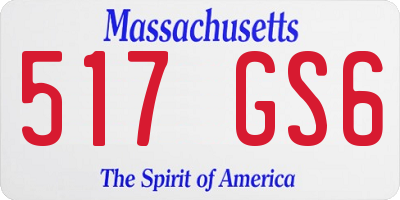 MA license plate 517GS6