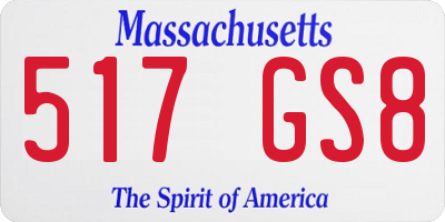 MA license plate 517GS8