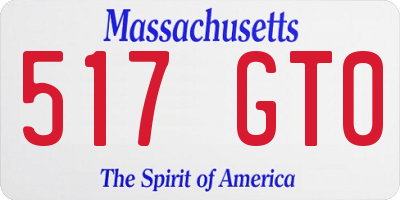 MA license plate 517GT0