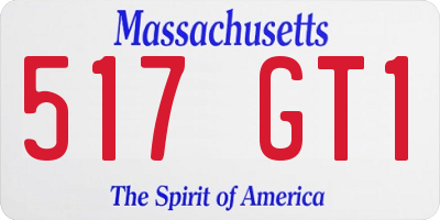 MA license plate 517GT1