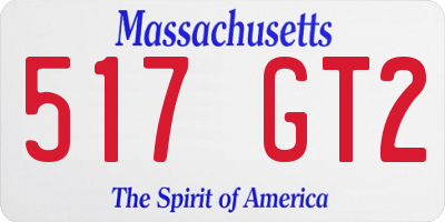 MA license plate 517GT2