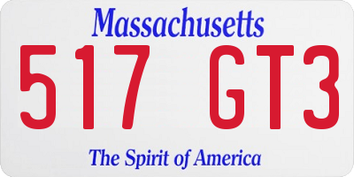 MA license plate 517GT3