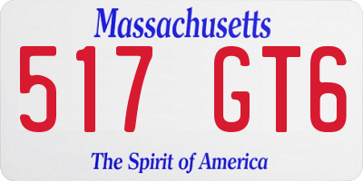 MA license plate 517GT6