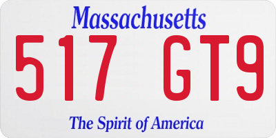 MA license plate 517GT9
