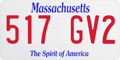 MA license plate 517GV2