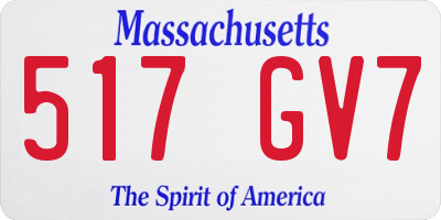MA license plate 517GV7