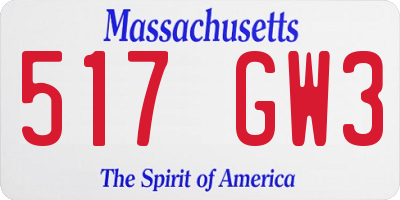 MA license plate 517GW3