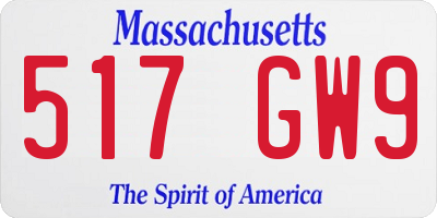 MA license plate 517GW9