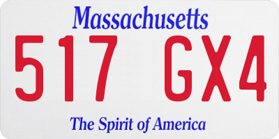 MA license plate 517GX4