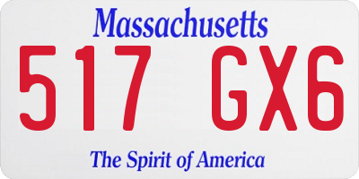 MA license plate 517GX6
