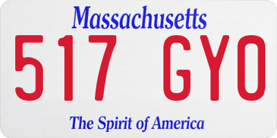 MA license plate 517GY0