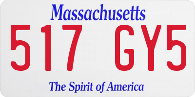 MA license plate 517GY5
