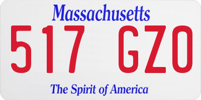 MA license plate 517GZ0