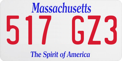 MA license plate 517GZ3
