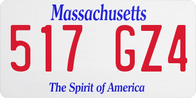 MA license plate 517GZ4