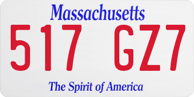MA license plate 517GZ7