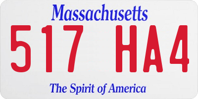 MA license plate 517HA4