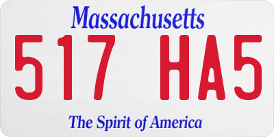 MA license plate 517HA5