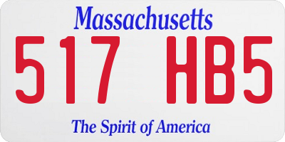 MA license plate 517HB5