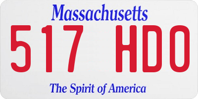 MA license plate 517HD0