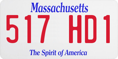 MA license plate 517HD1