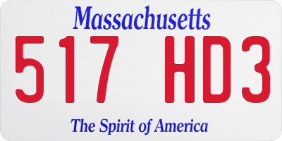 MA license plate 517HD3