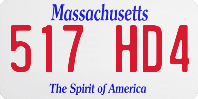 MA license plate 517HD4