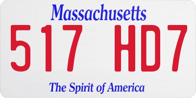 MA license plate 517HD7